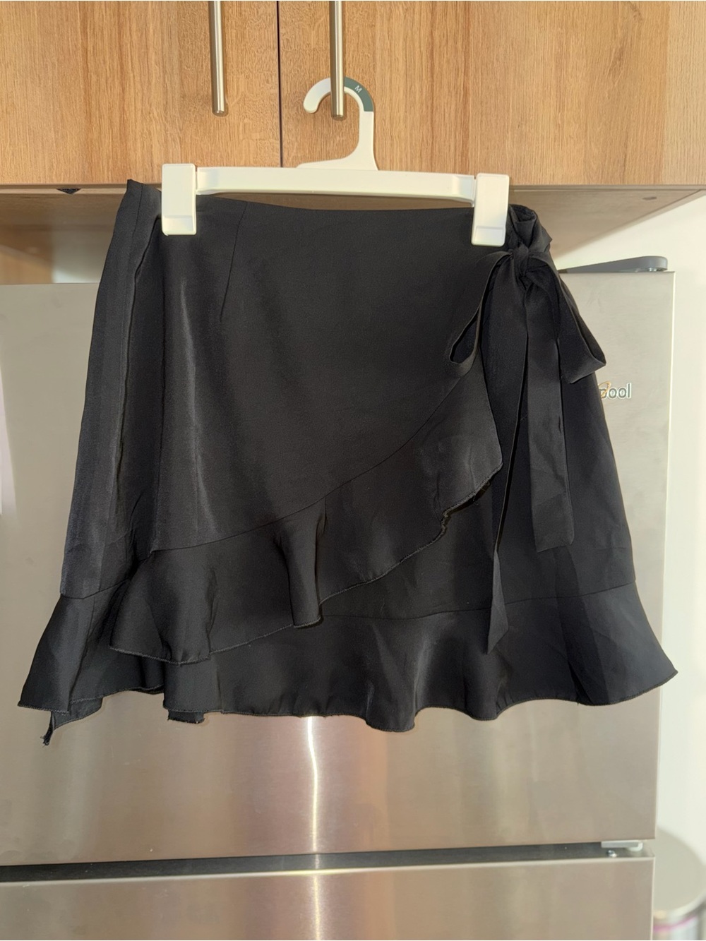 Black Ruffle Wrap Skirt - Women's Elegant A-Line